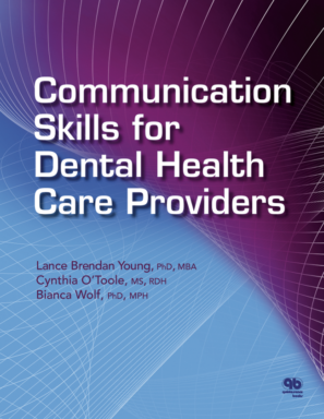 Communication Skills for Dental Health Care Providers